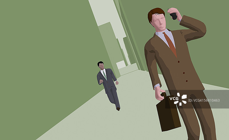 用无线电话交谈的商人图片素材