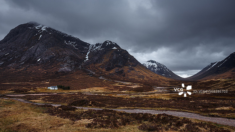 格伦科的布achaille Etive Mor小屋图片素材