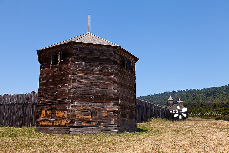 加利福尼亚州罗斯堡历史遗址的城墙图片素材