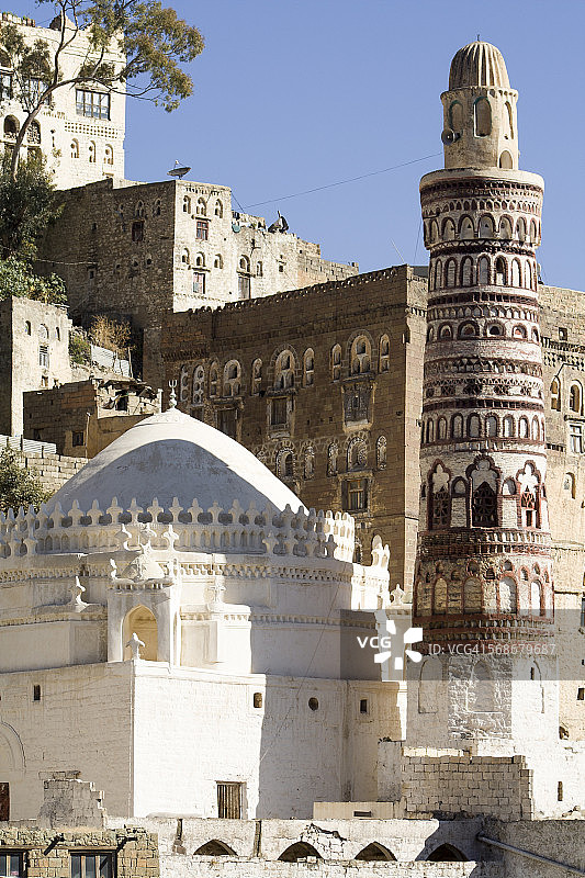 吉卜拉的库巴特拜特阿祖姆清真寺宣礼塔图片素材