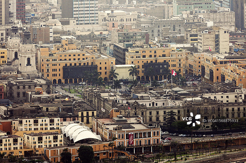 利马武器广场航拍。图片素材