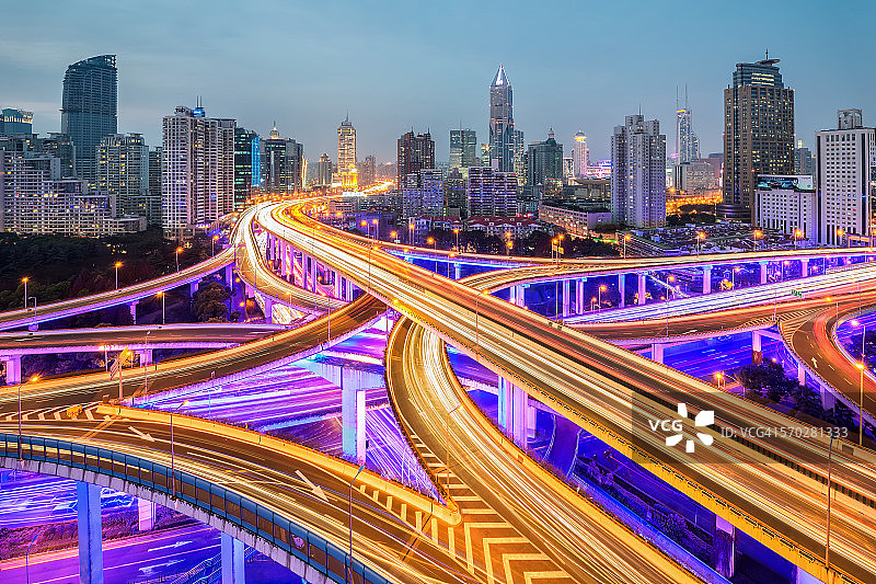 上海延安高架路图片素材