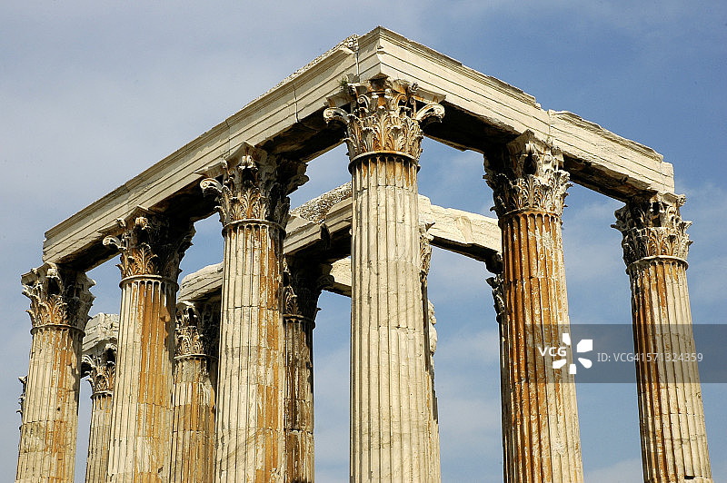 奥林匹亚宙斯神庙柱廊细节图片素材