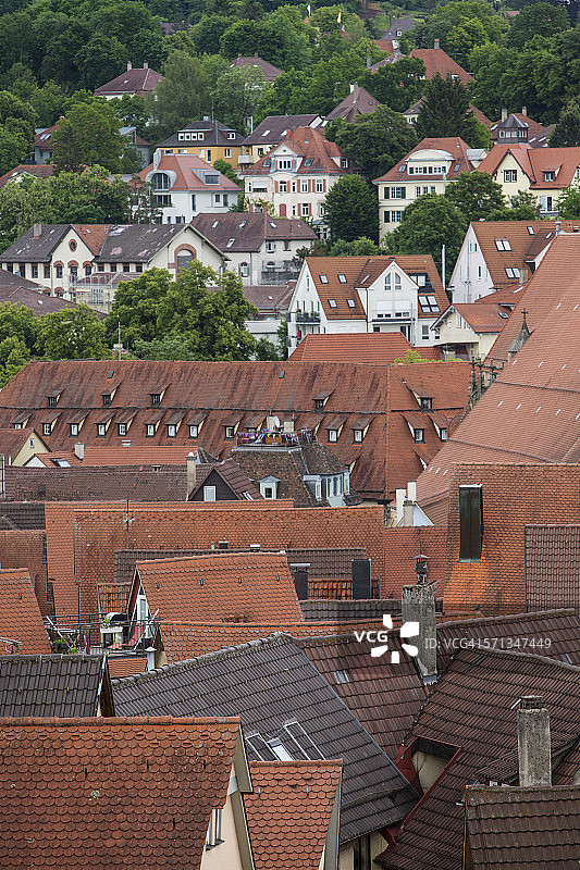 图宾根历史小镇的屋顶图片素材