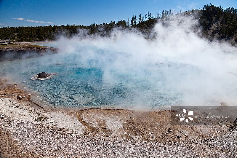 黄石公园中途盆地埃克塞尔西奥间歇泉图片素材