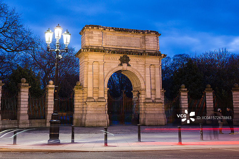都柏林圣史蒂芬绿地的皇家燧发枪手拱门图片素材