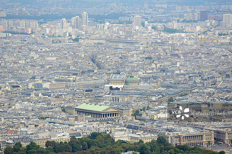 巴黎主要旅游景点的鸟瞰图图片素材