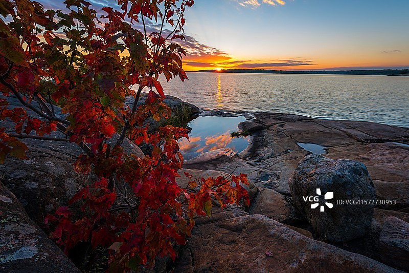 格鲁吉亚湾的日落图片素材