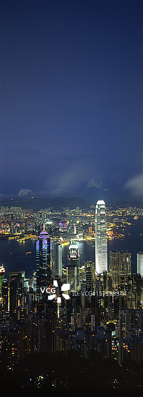 从太平山顶看到的香港海港黄昏景色图片素材