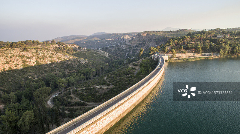 希腊马拉松湖水坝图片素材