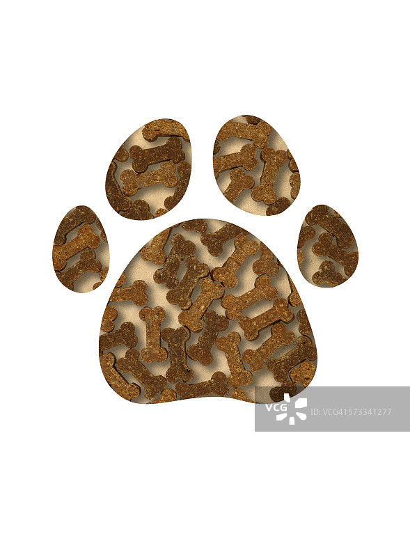 狗爪形状中的狗骨头图片素材