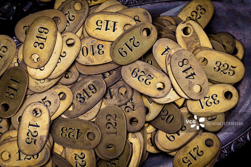 带数字的青铜狗牌图片素材