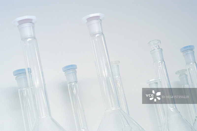 玻璃容器阵列特写图片素材