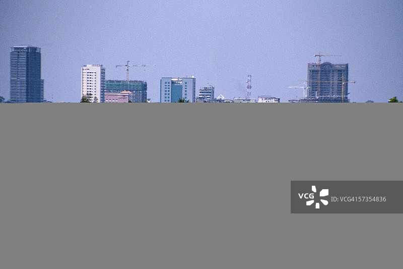 越南西贡河与高楼大厦图片素材