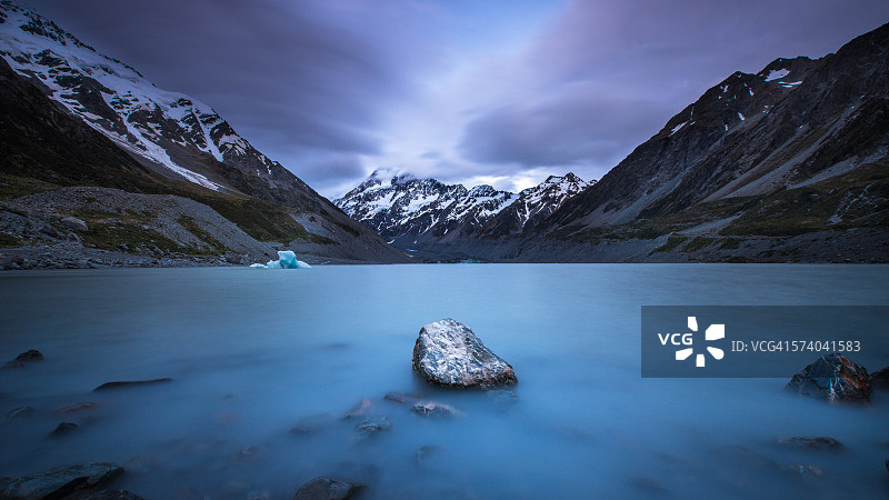 库克山和胡克湖图片素材