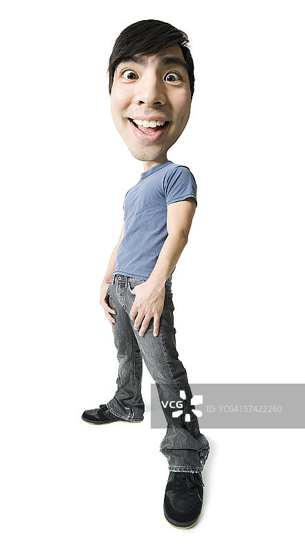 微笑的年轻男子漫画图片素材