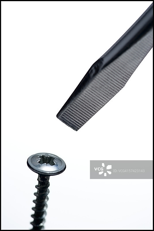 螺丝和螺丝刀的特写图片素材