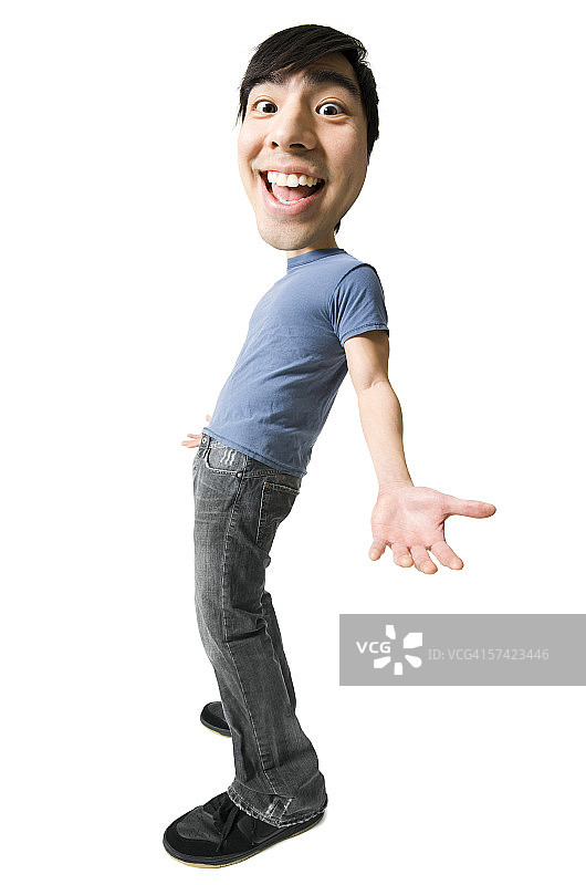 微笑的年轻男子漫画图片素材