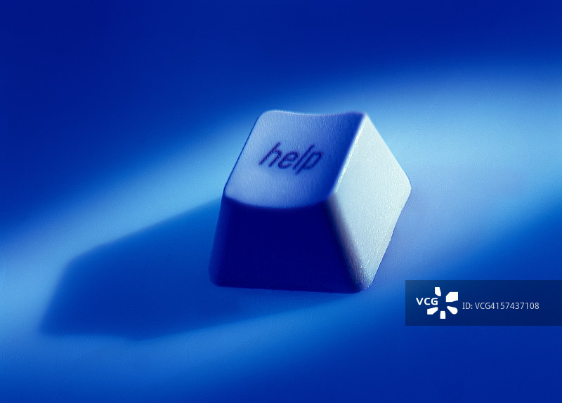 电脑键盘上的帮助键特写图片素材