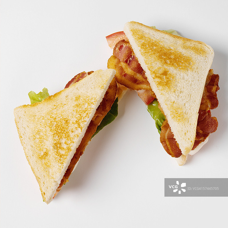 培根生菜番茄三明治图片素材