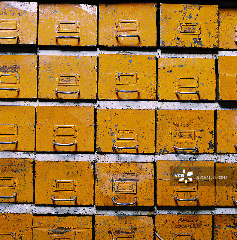 储物柜抽屉阵列特写图片素材