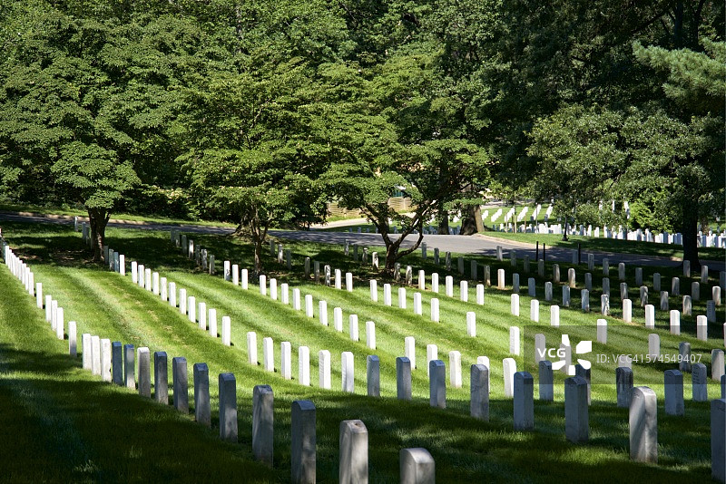 阿灵顿国家公墓的墓碑图片素材