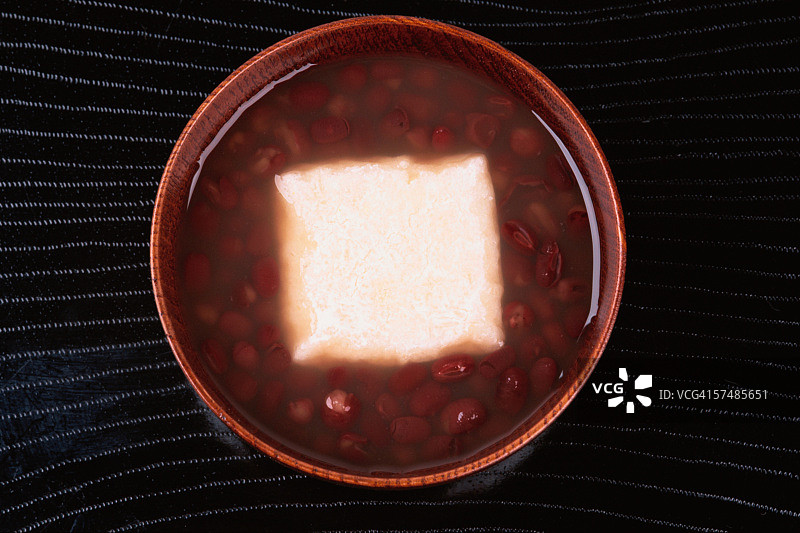红豆年糕汤（红豆汤），俯视图图片素材
