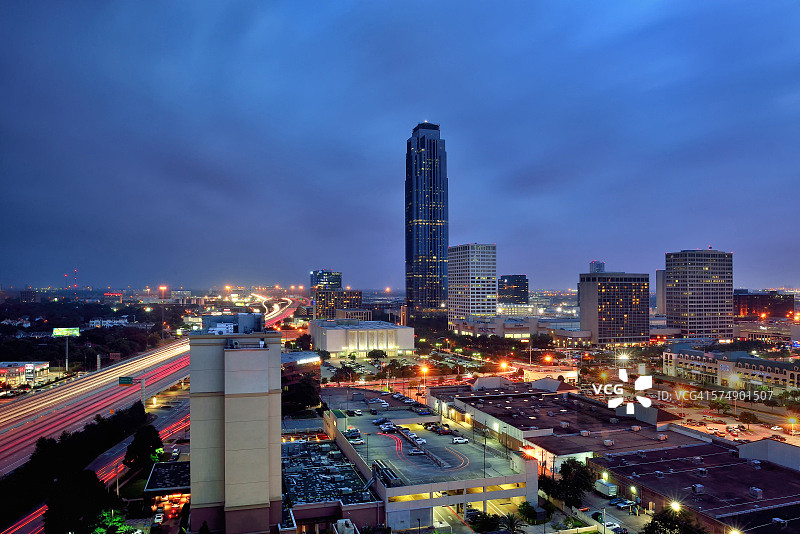 美国休斯顿夜景城市天际线图片素材