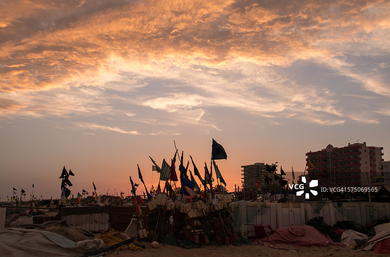蒙特戈多海滩日落图片素材