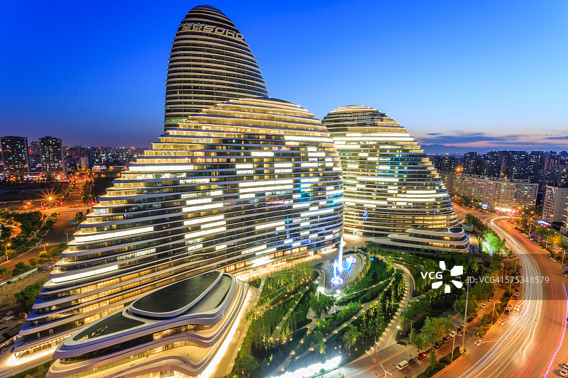 北京望京SOHO的鸟瞰图图片素材