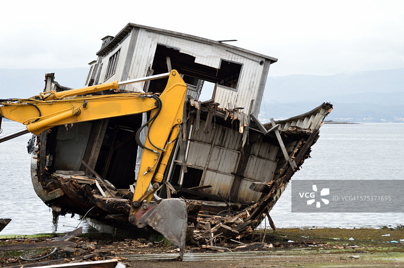 维拉加西亚港的帆船报废图片素材