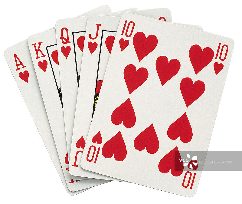 红桃A、K、Q、J和10图片素材