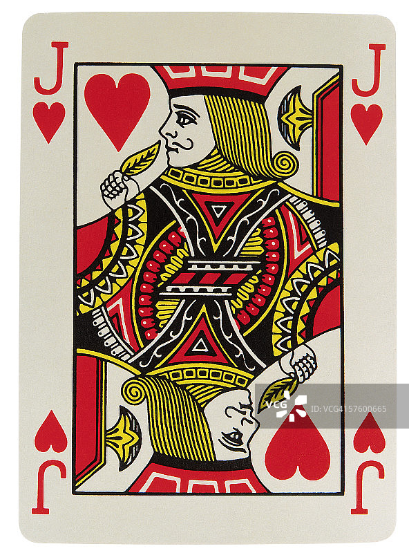 红桃J纸牌特写图片素材