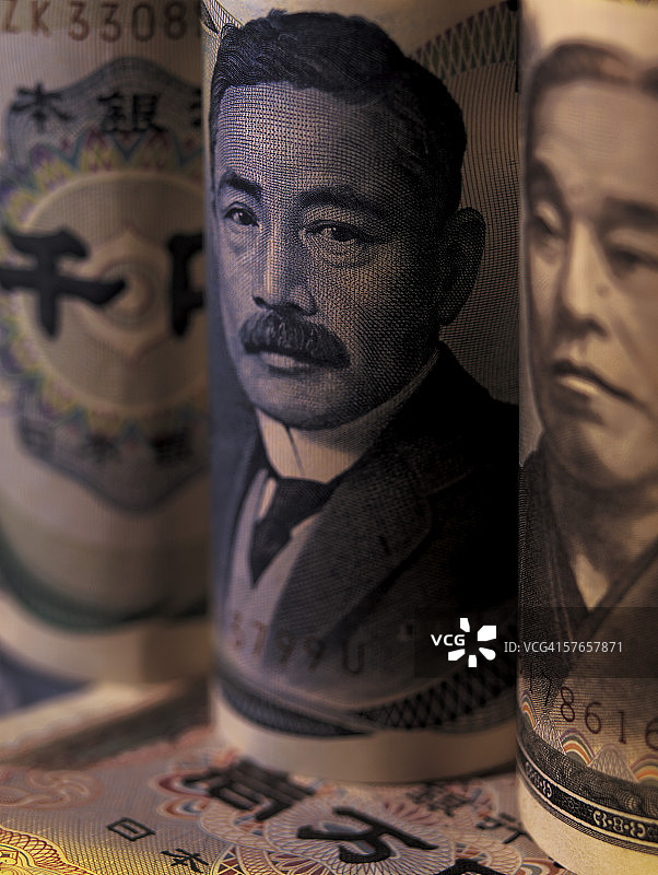 卷起的纸币特写图片素材