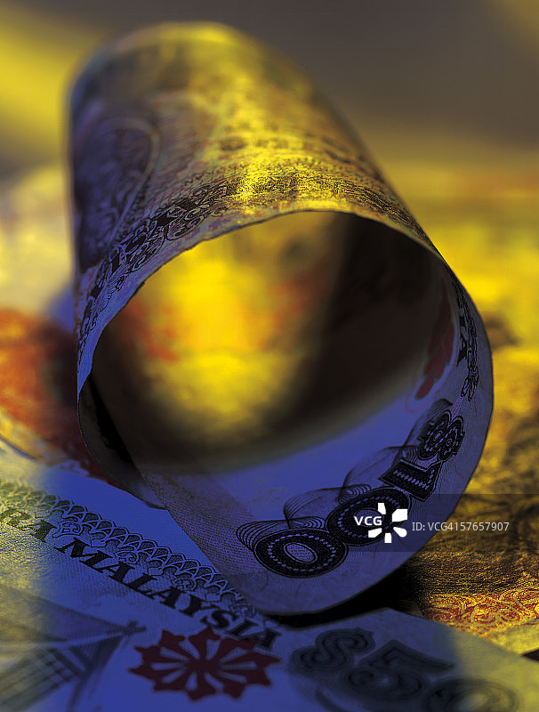 马来西亚纸币特写图片素材