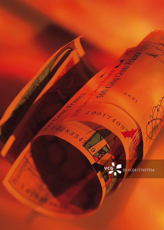 法兰西银行纸币特写（红外线）图片素材