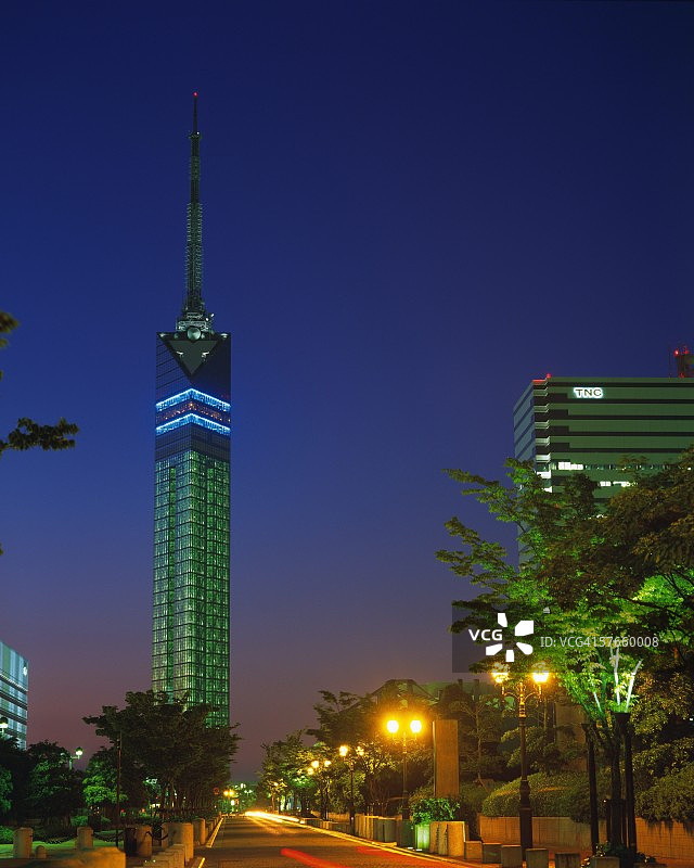 福冈塔夜景图片素材