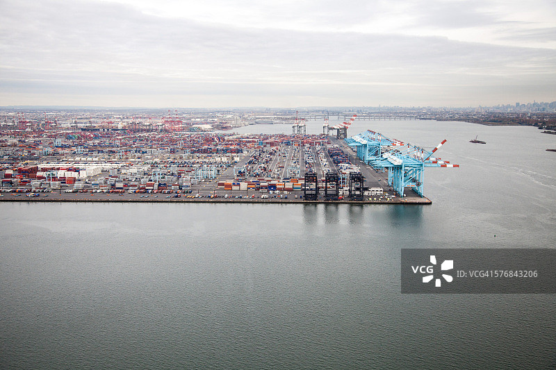 纽瓦克港的航拍景色图片素材