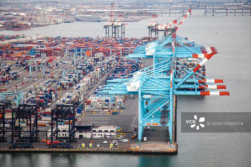 纽瓦克港的航拍景色图片素材