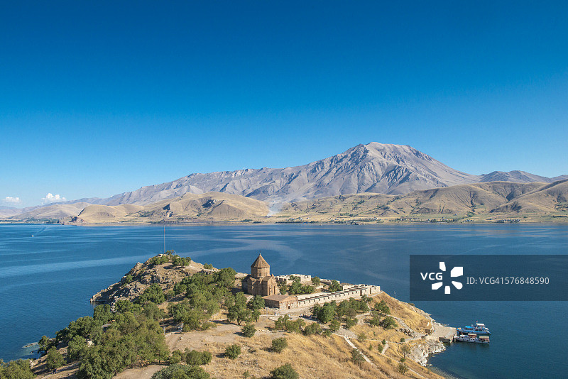 土耳其凡湖的亚美尼亚大教堂图片素材