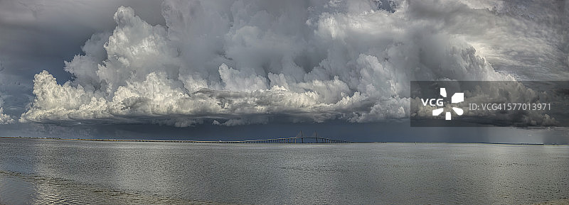 坦帕湾暴风雨天空全景图片素材