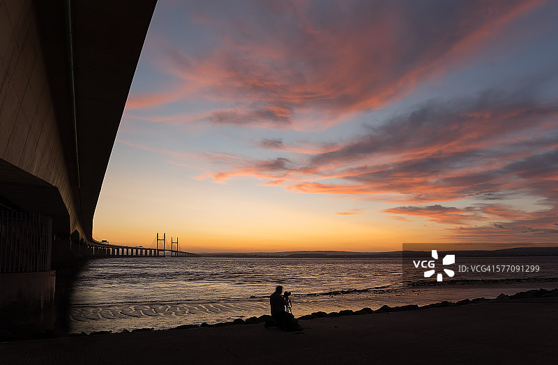 塞文河日落图片素材