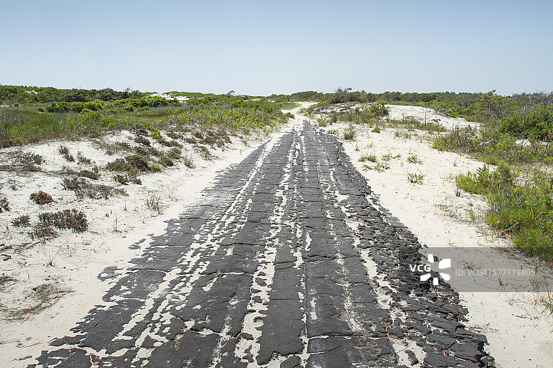 沙滩路图片素材