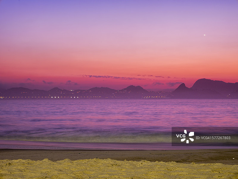 弗拉门戈海滩日落图片素材