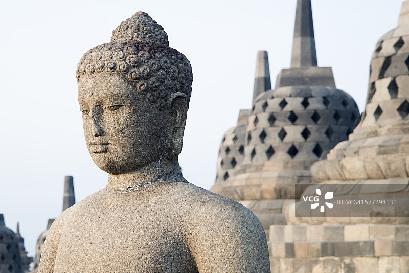 婆罗浮屠寺庙的佛像图片素材