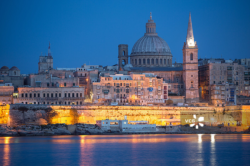 马耳他瓦莱塔的黄昏景色图片素材