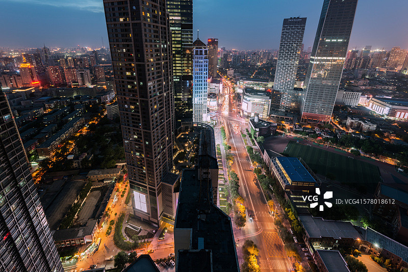 天津夜景航拍图片素材