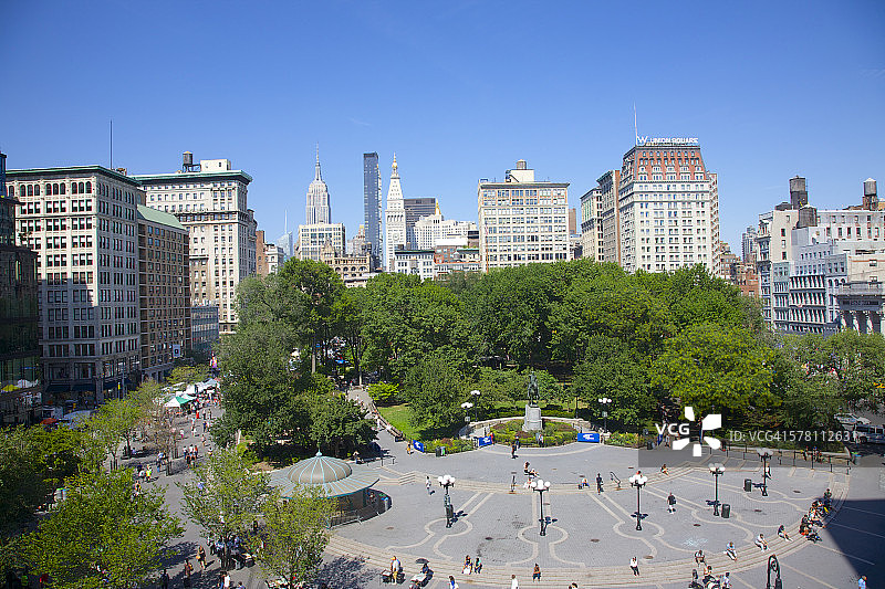 纽约联合广场公园的高空景色图片素材