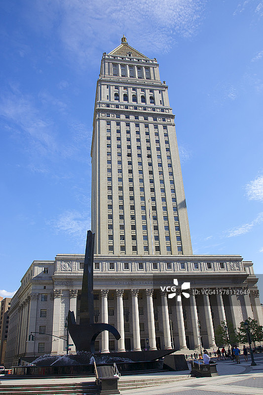 纽约市法院的柱子和塔楼图片素材