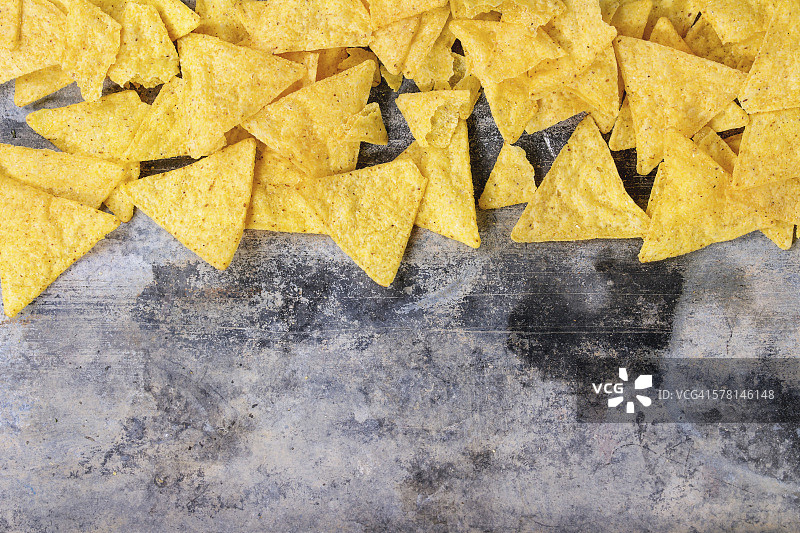 墨西哥玉米片美食背景，顶部视角图片素材